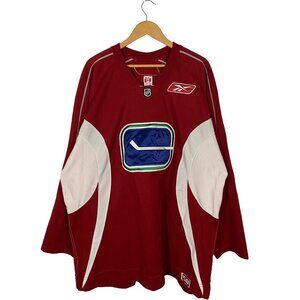 Vancouver Canucks Practice-worn Stick Logo Goalie Jersey Maroon Men's size 58